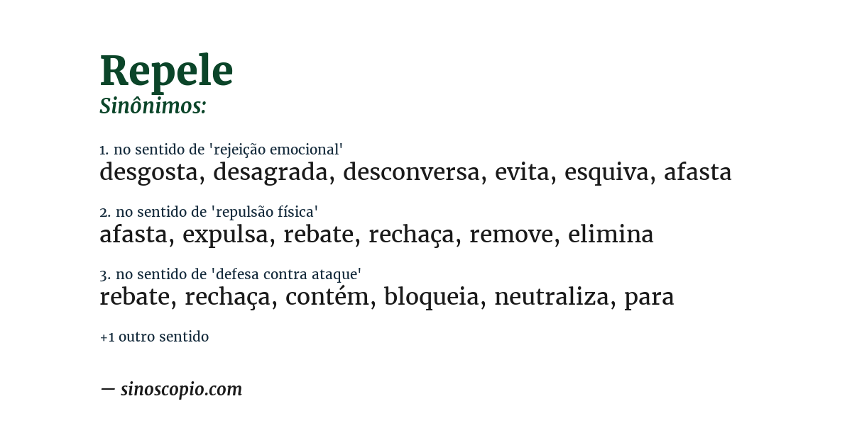 Sinônimo de repele