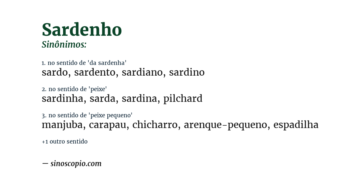 Sinônimo de sardenho