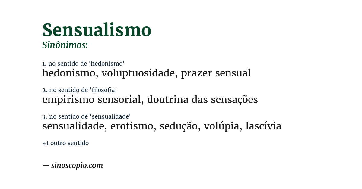 Sinônimo de sensualismo