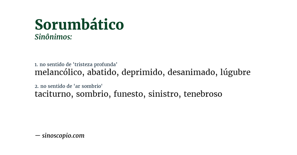 Sinônimo de sorumbático