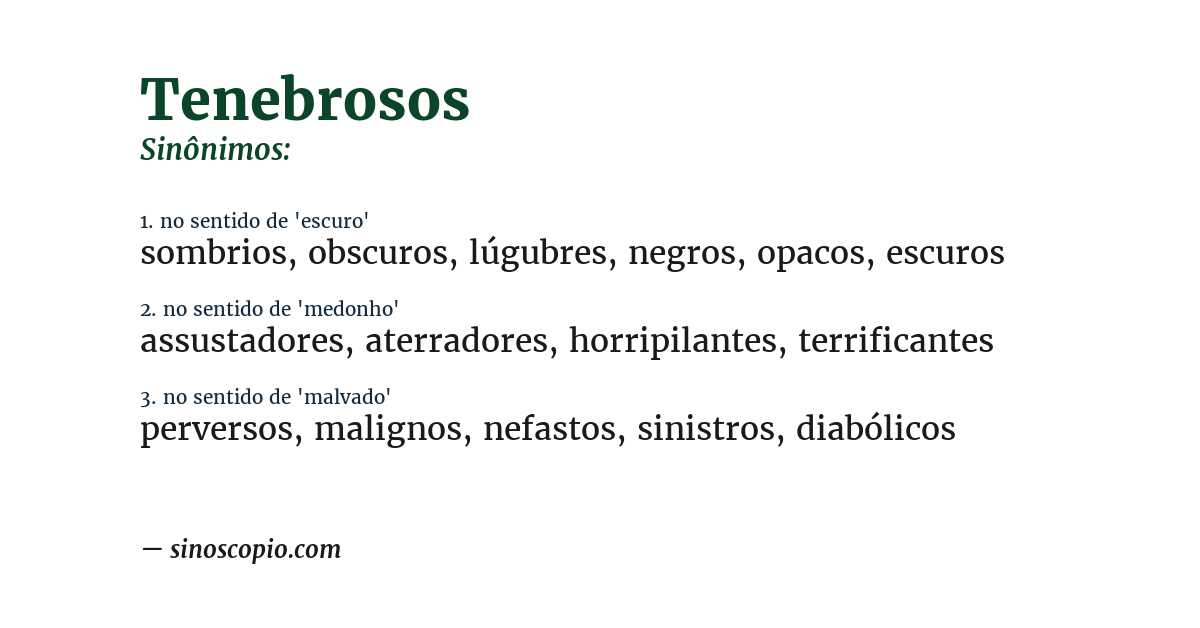 Sinônimo de tenebrosos