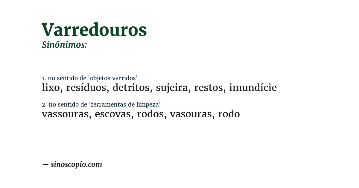 Sinônimo de varredouros
