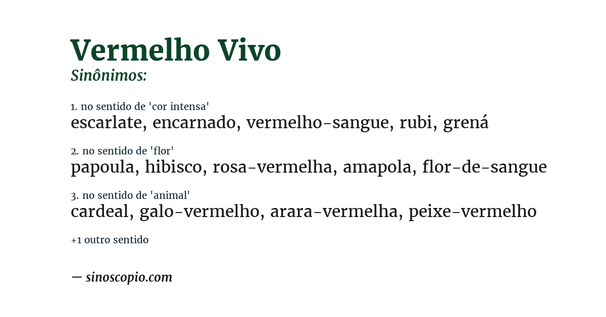 Sinônimo de vermelho vivo
