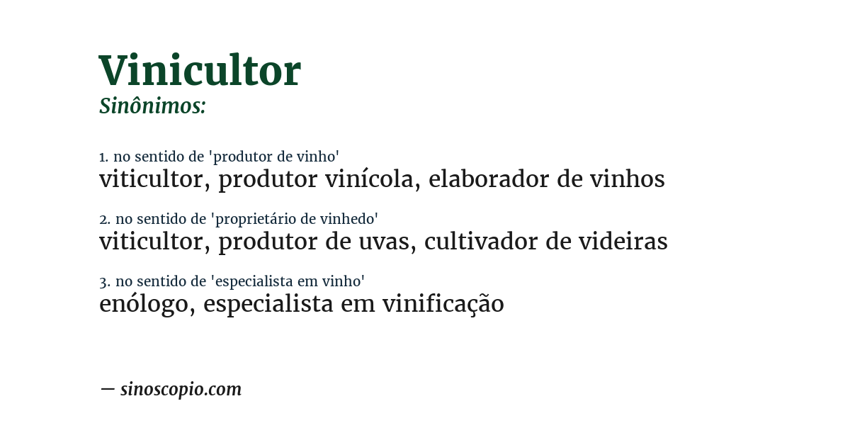 Sinônimo de vinicultor