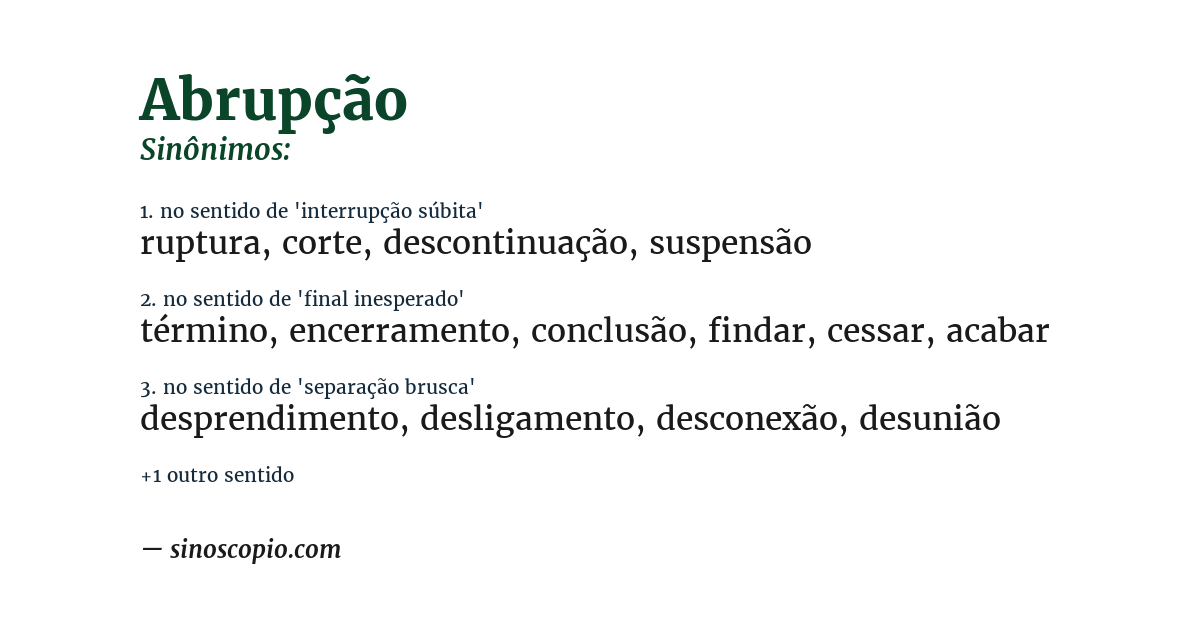 Sinônimo de abrupção