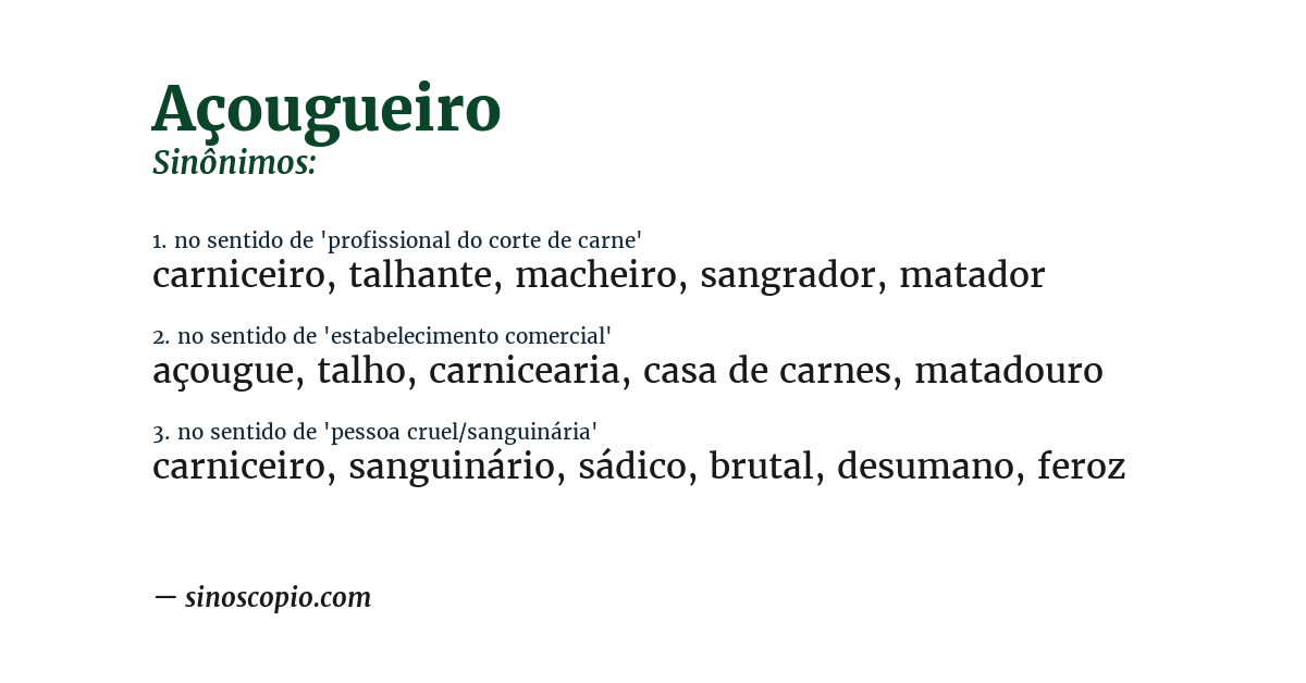 Sinônimo de açougueiro