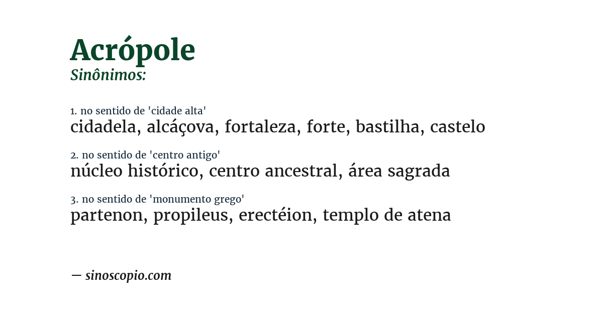 Sinônimo de acrópole