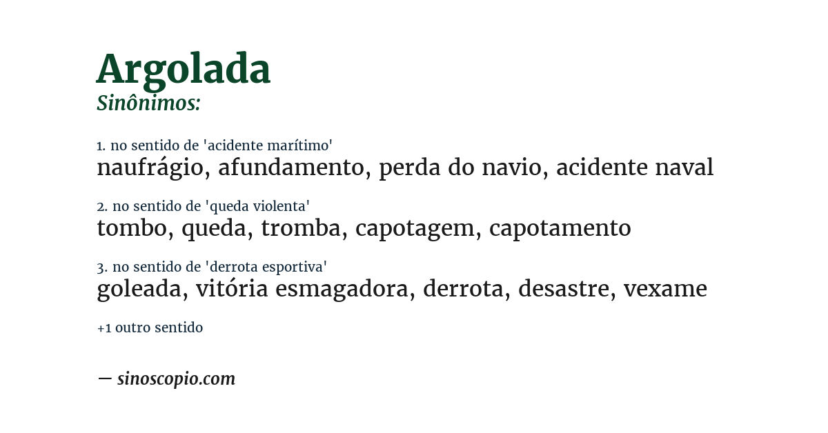 Sinônimo de argolada