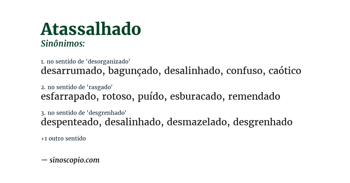 Sinônimo de atassalhado