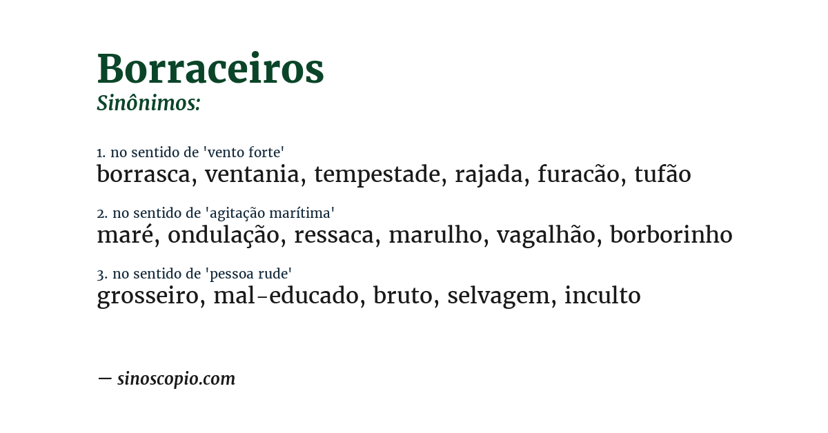 Sinônimo de borraceiros