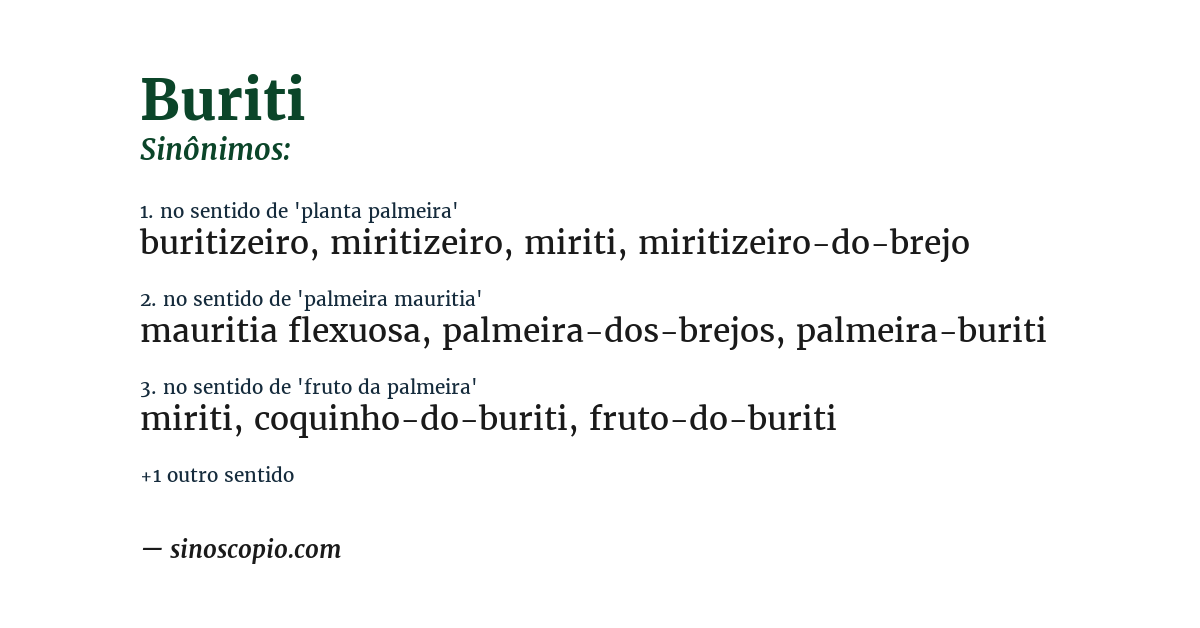 Sinônimo de buriti