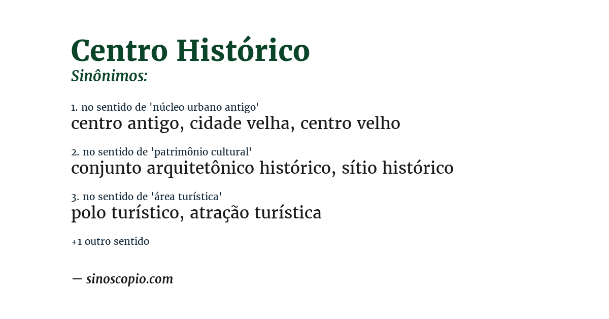 Sinônimo de centro histórico
