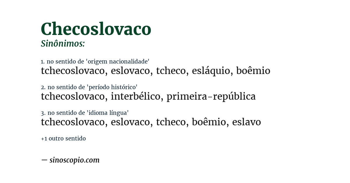 Sinônimo de checoslovaco