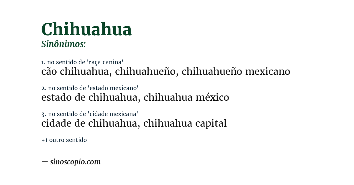 Sinônimo de chihuahua