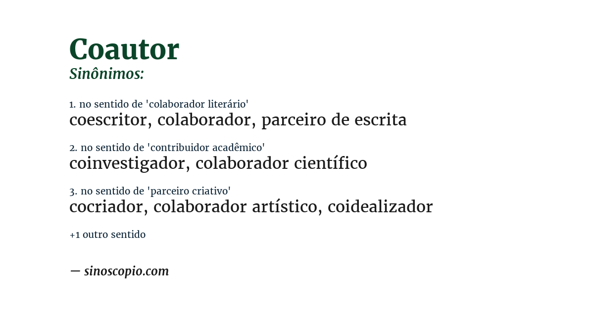 Sinônimo de coautor