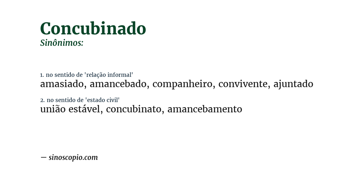 Sinônimo de concubinado