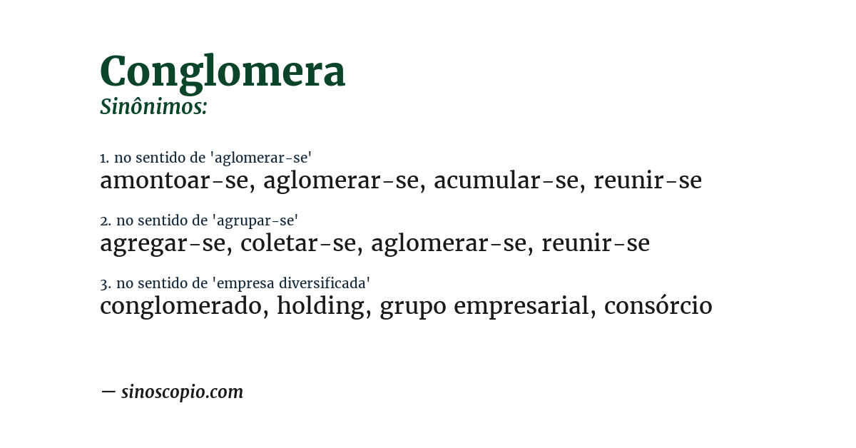 Sinônimo de conglomera