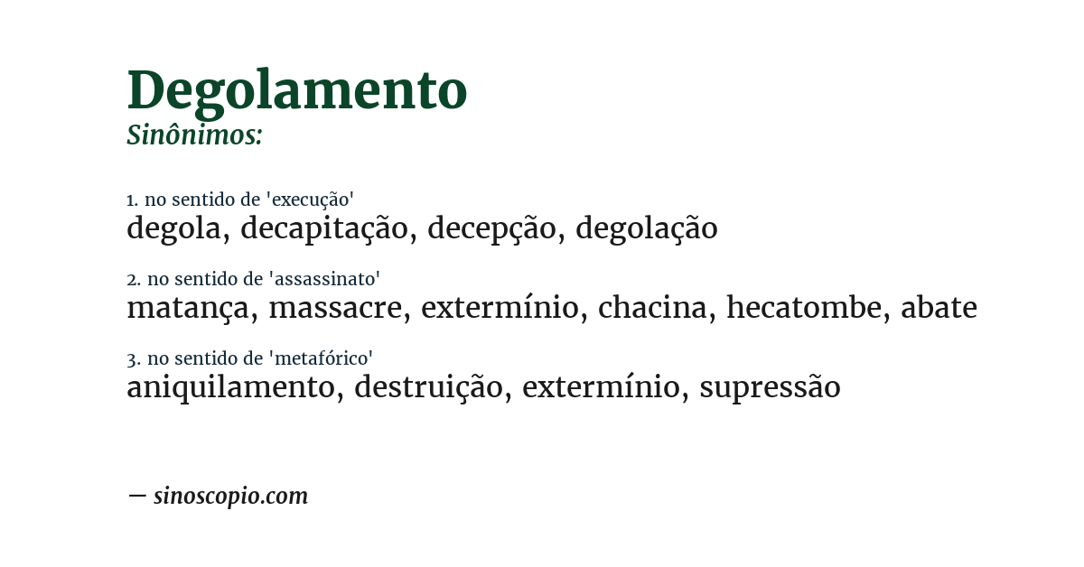 Sinônimo de degolamento