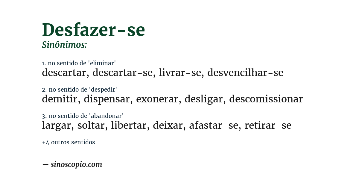 Sinônimo de desfazer-se