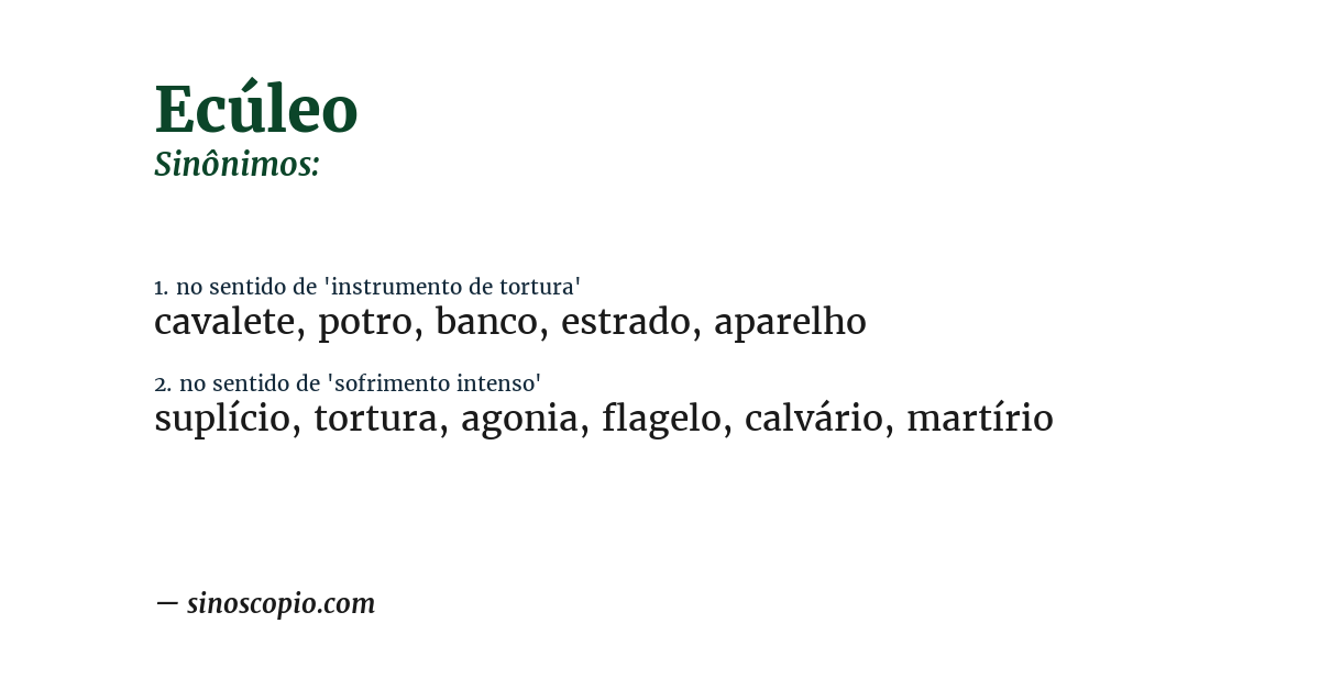 Sinônimo de ecúleo