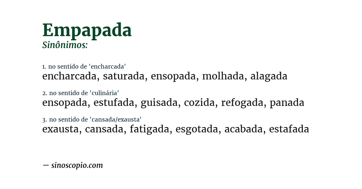 Sinônimo de empapada