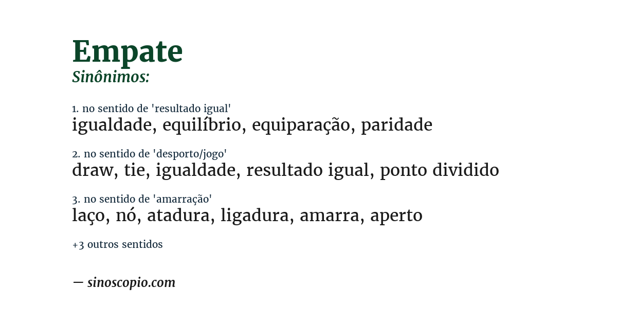 Sinônimo de empate