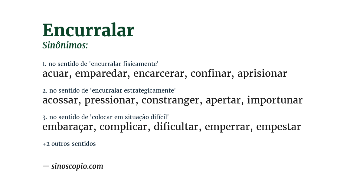 Sinônimo de encurralar