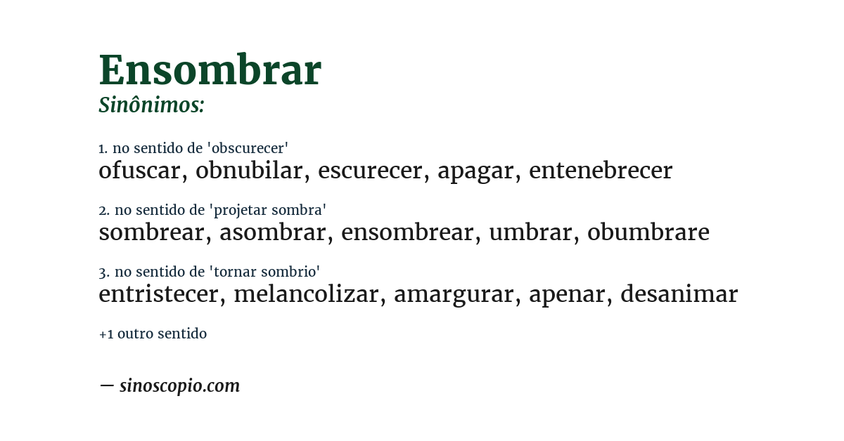 Sinônimo de ensombrar