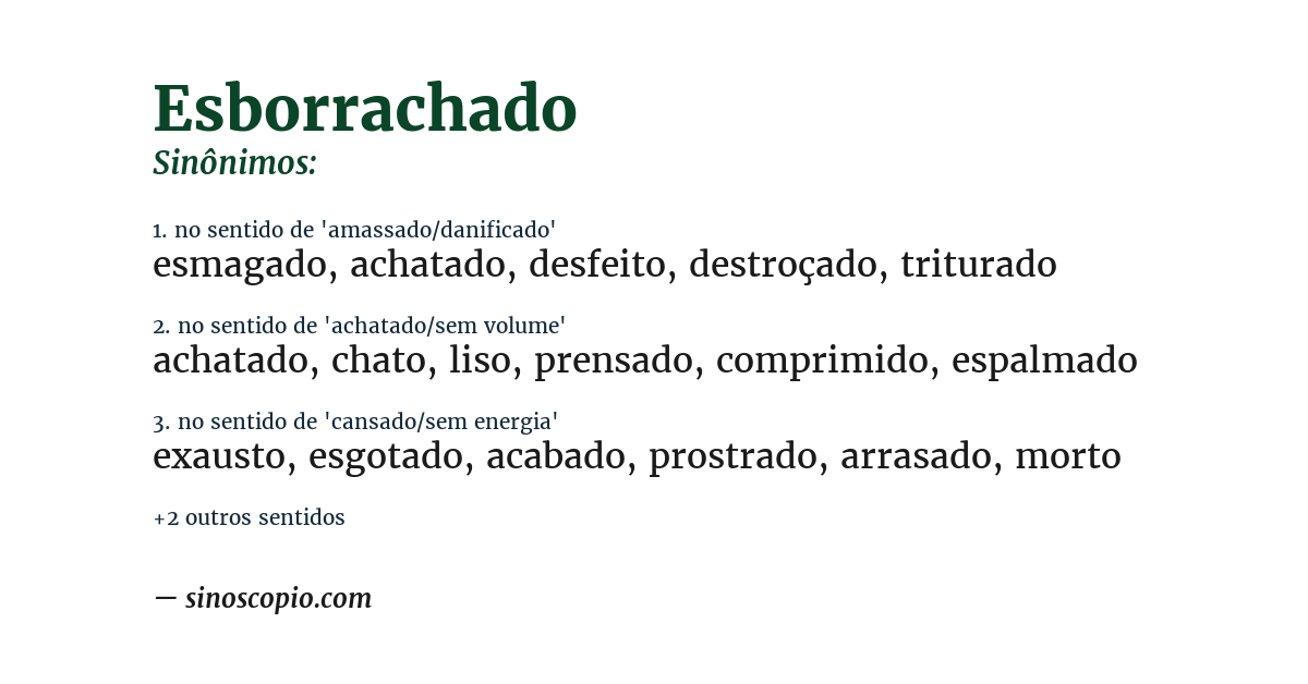 Sinônimo de esborrachado