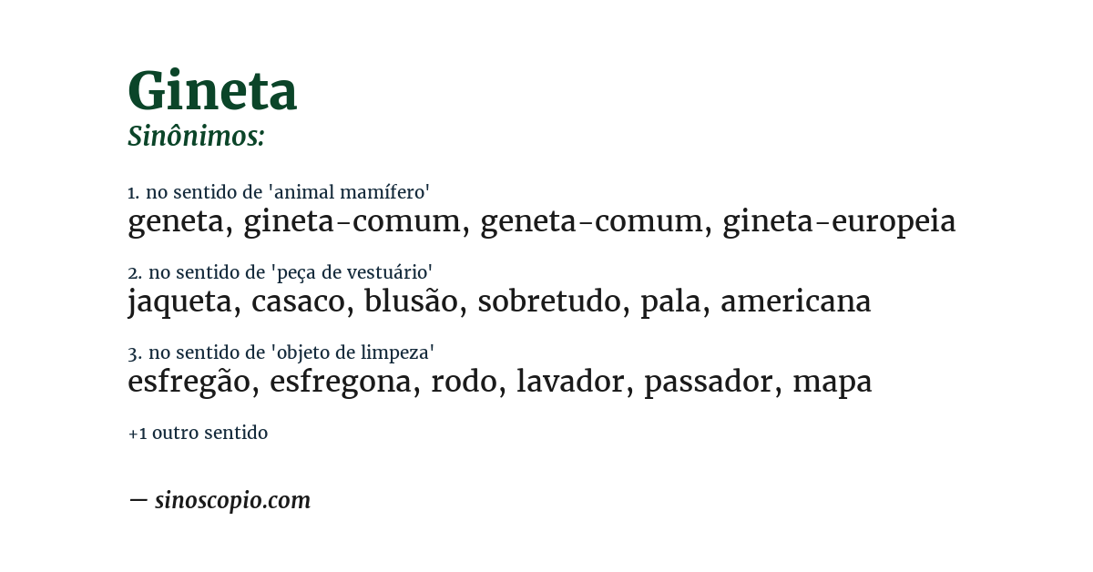 Sinônimo de gineta