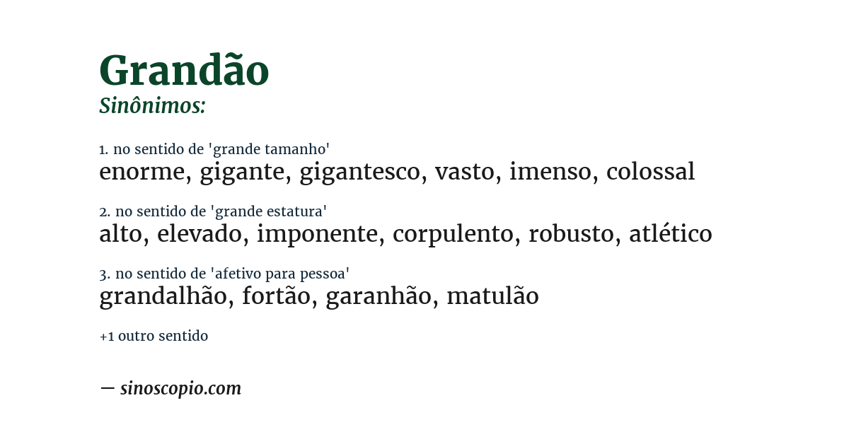 Sinônimo de grandão