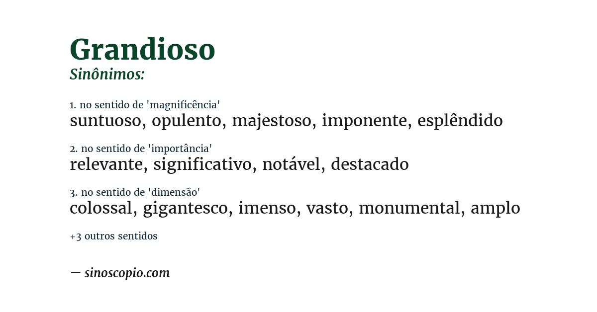 Sinônimo de grandioso