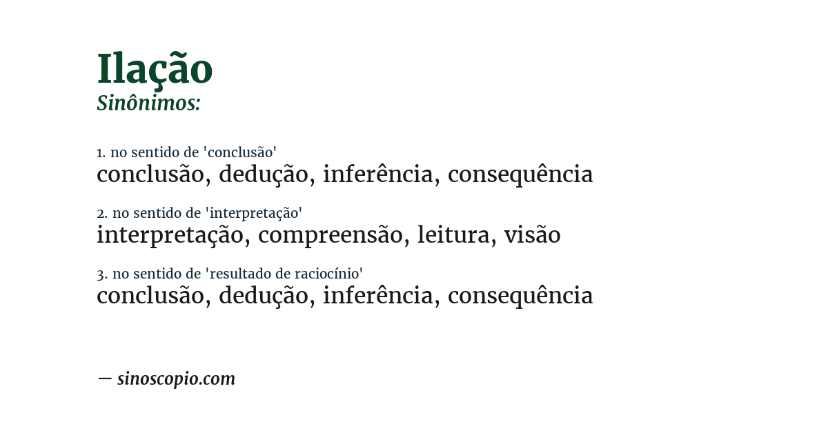 Sinônimo de ilação