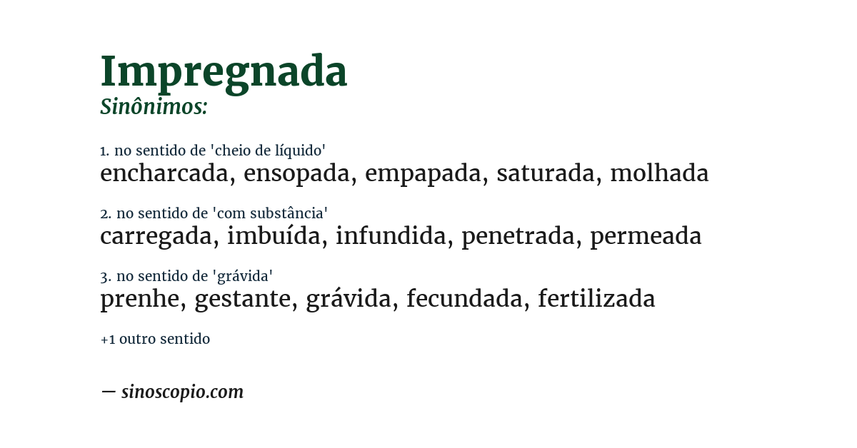 Sinônimo de impregnada
