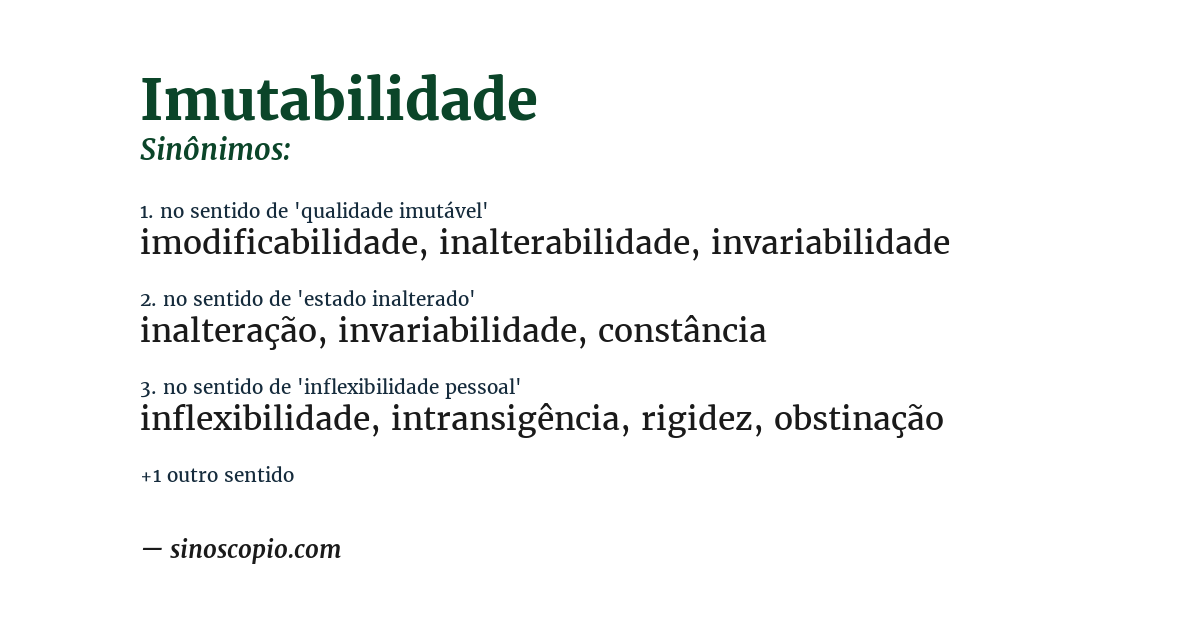Sinônimo de imutabilidade