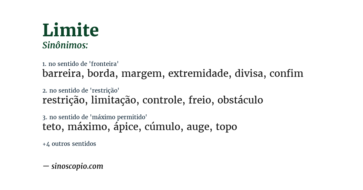 Sinônimo de limite