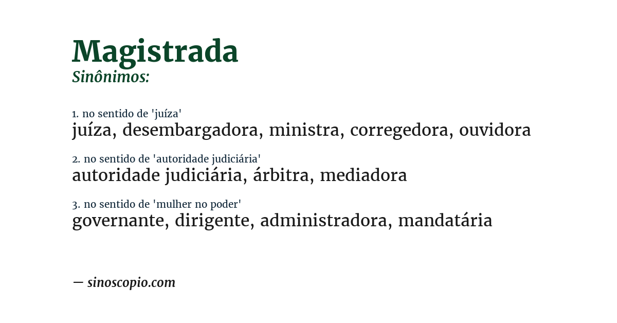 Sinônimo de magistrada