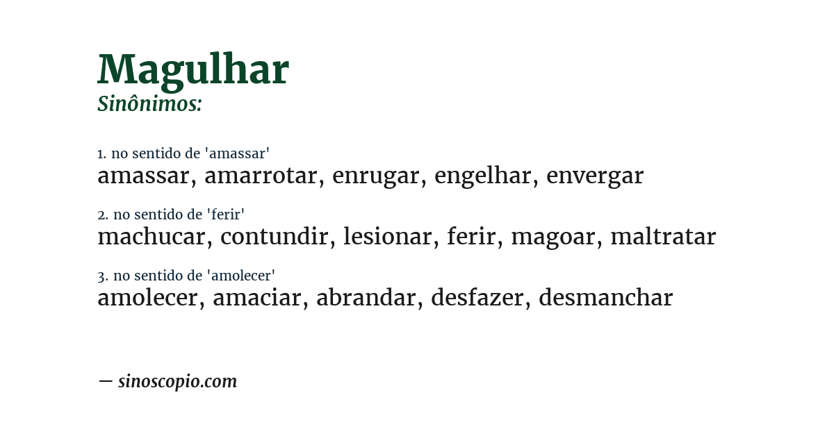 Sinônimo de magulhar