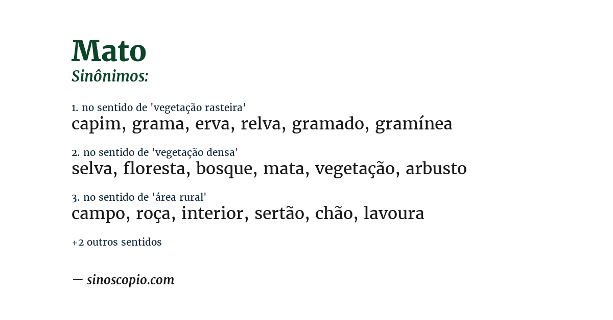 Sinônimo de mato