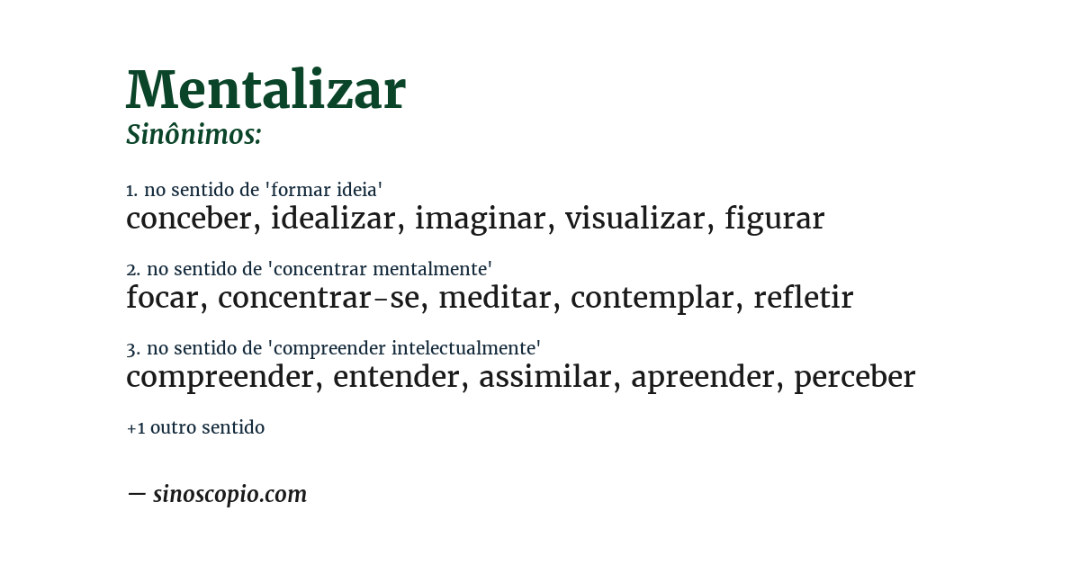 Sinônimo de mentalizar