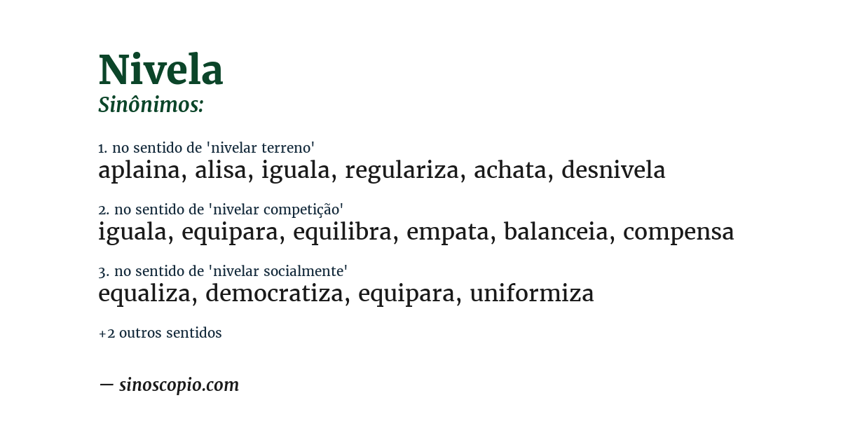 Sinônimo de nivela