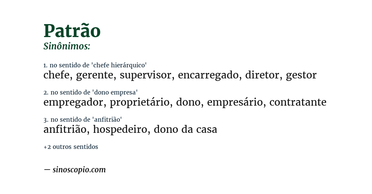 Sinônimo de patrão