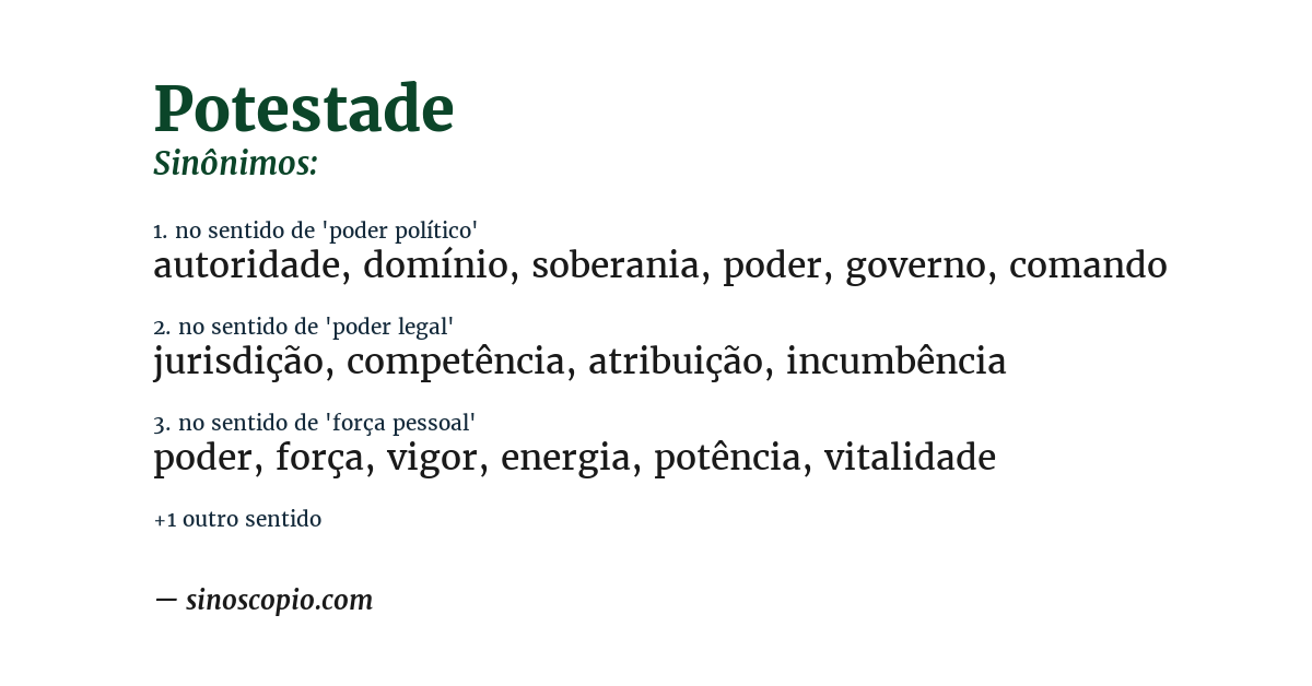 Sinônimo de potestade