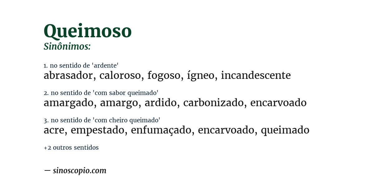 Sinônimo de queimoso