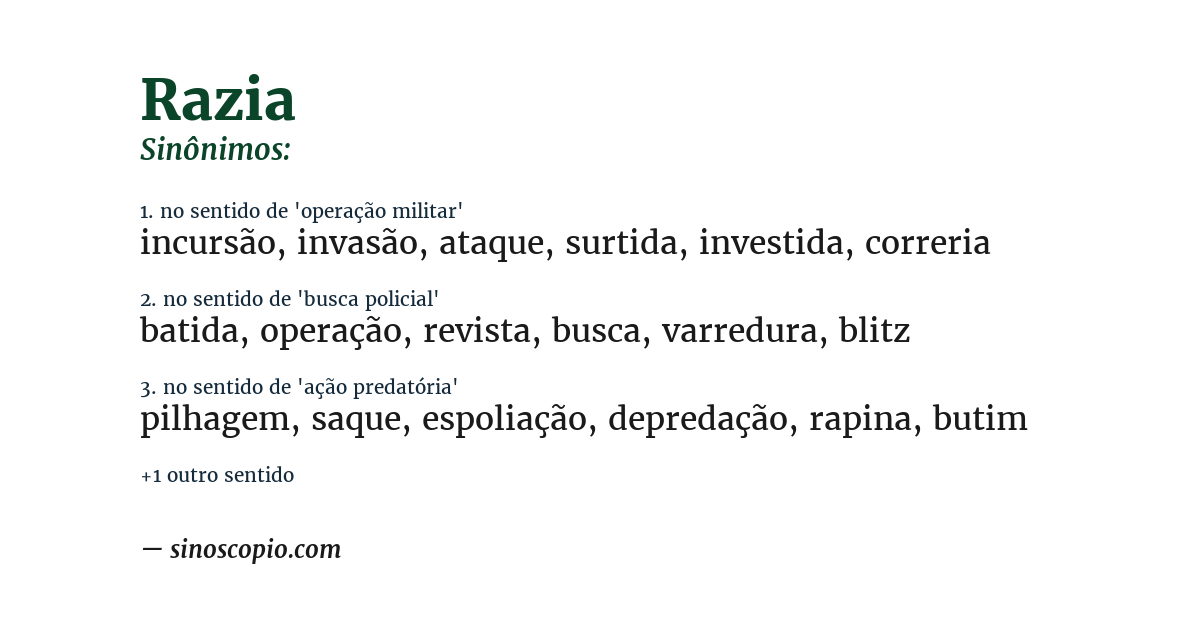 Sinônimo de razia