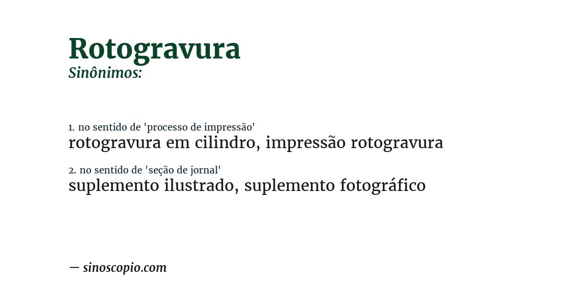 Sinônimo de rotogravura