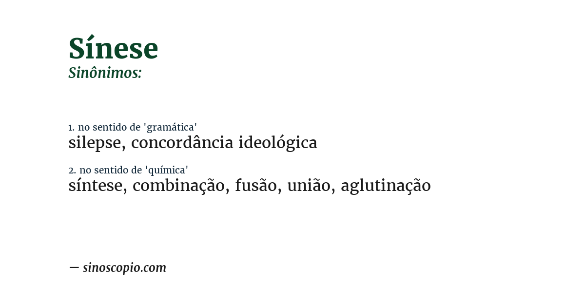 Sinônimo de sínese