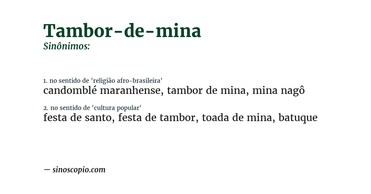 Sinônimo de tambor-de-mina