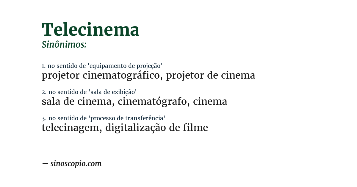 Sinônimo de telecinema