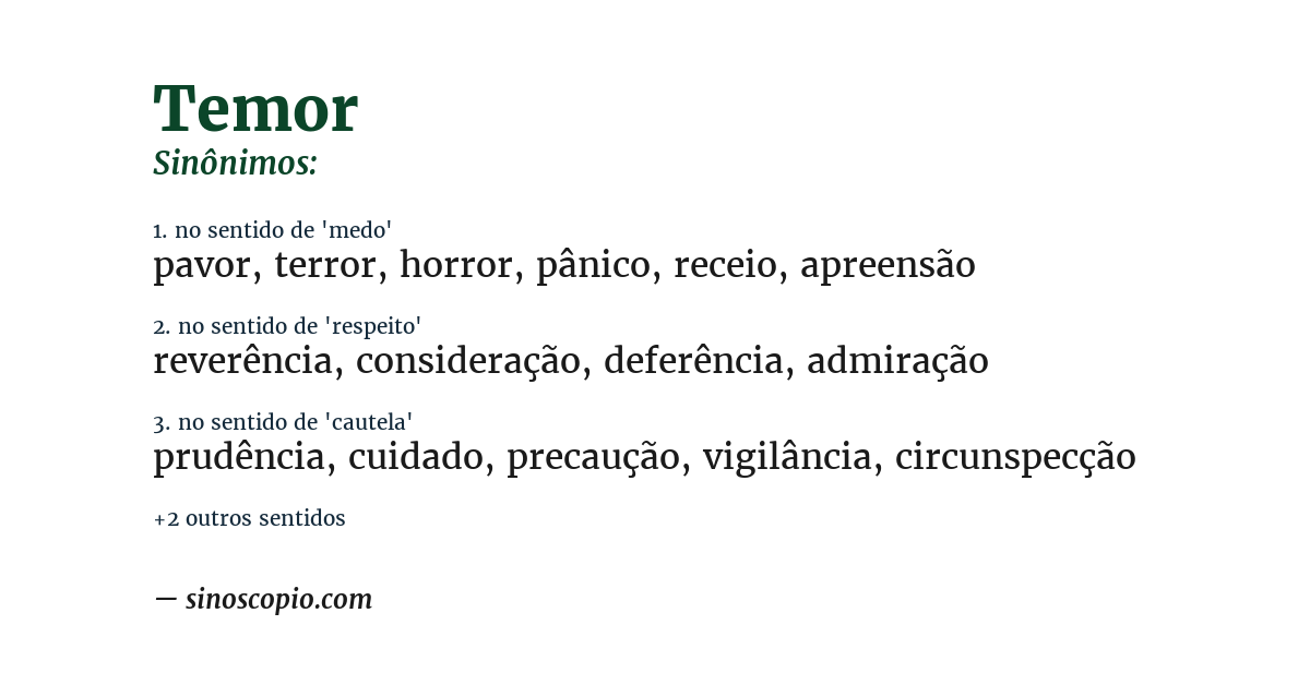 Sinônimo de temor